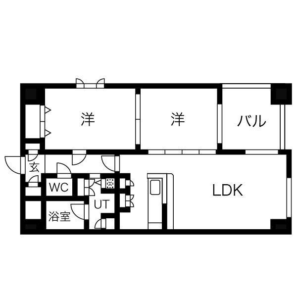 グランデージ泉(2LDK/8階)の間取り写真