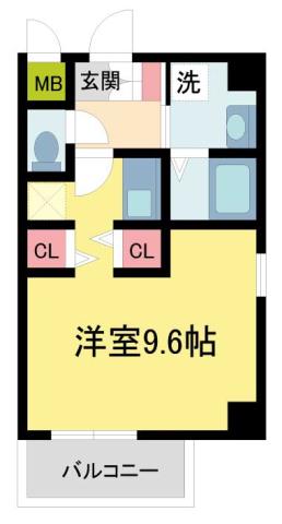 ONLYONE川西小戸(1K/9階)の間取り写真