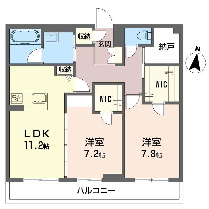 グランメール(2LDK/3階)の間取り写真