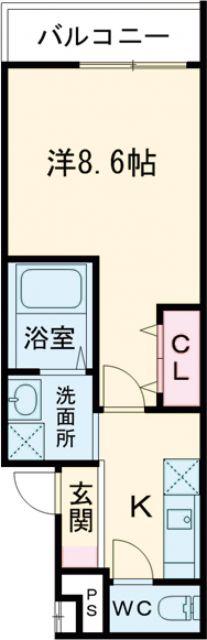 フジパレス新金岡V番館(1K/1階)の間取り写真