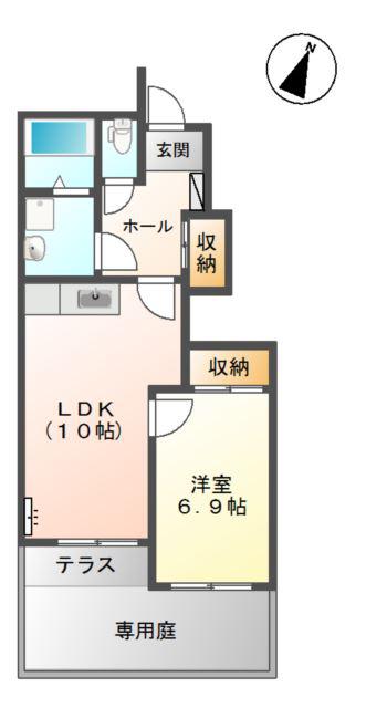 サンクレール(1LDK/1階)の間取り写真