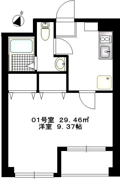 BCASA森下(1K/2階)の間取り写真