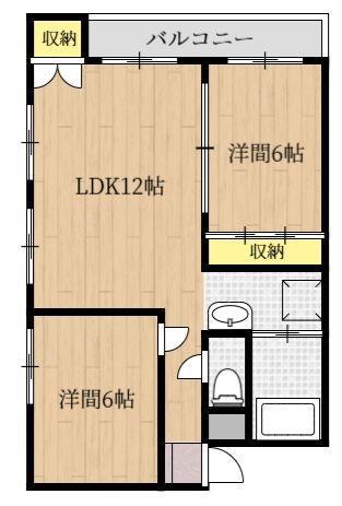 ナンシーコーポ(2LDK/6階)の間取り写真