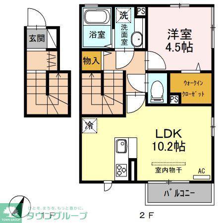 セジュール小松IIIA(1LDK/2階)の間取り写真
