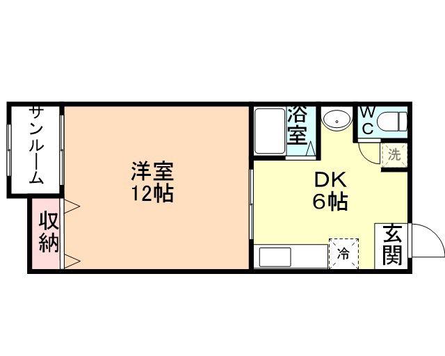 AMANDE(1DK/1階)の間取り写真