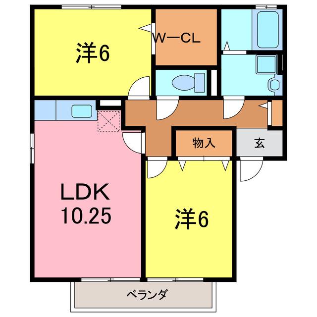 ドリームステージA(2LDK/2階)の間取り写真