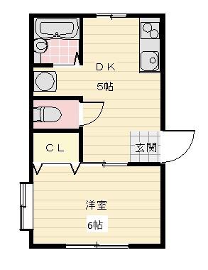 第2コーポ白沢(1DK/1階)の間取り写真