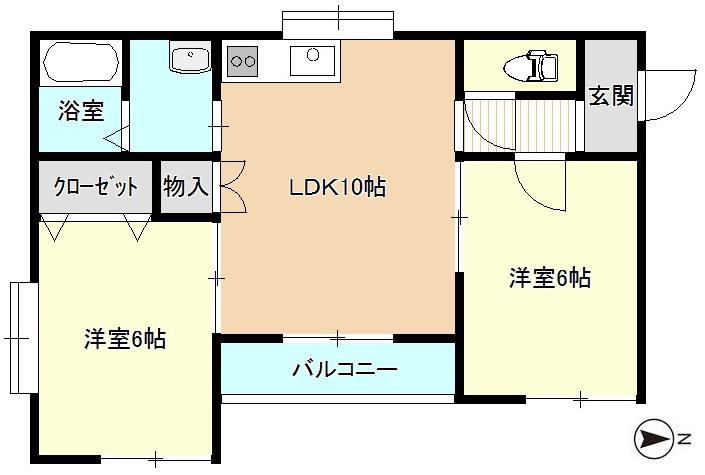 グリーンベル(2LDK/1階)の間取り写真