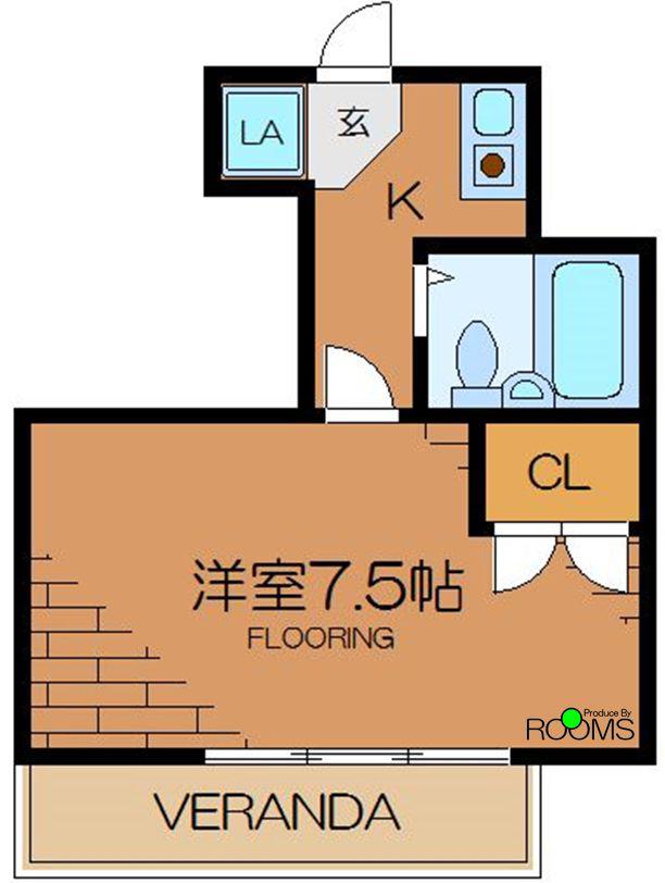 明大前安藤ハイツ(1K/1階)の間取り写真
