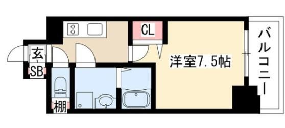 プレサンス桜通ザ・タイムズ(1K/7階)の間取り写真