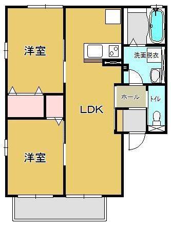ル・ソレイユ(2LDK/2階)の間取り写真