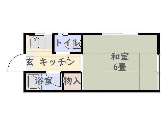 錦江ハイツ(1K/2階)の間取り写真