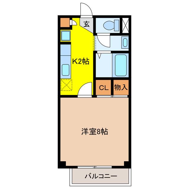CREA135(1K/2階)の間取り写真