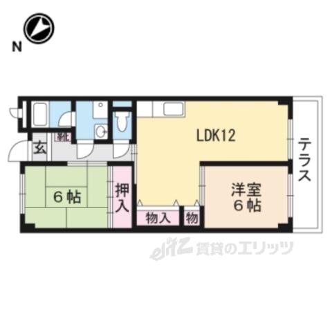 VILLAGE VALLAY石部(2LDK/1階)の間取り写真