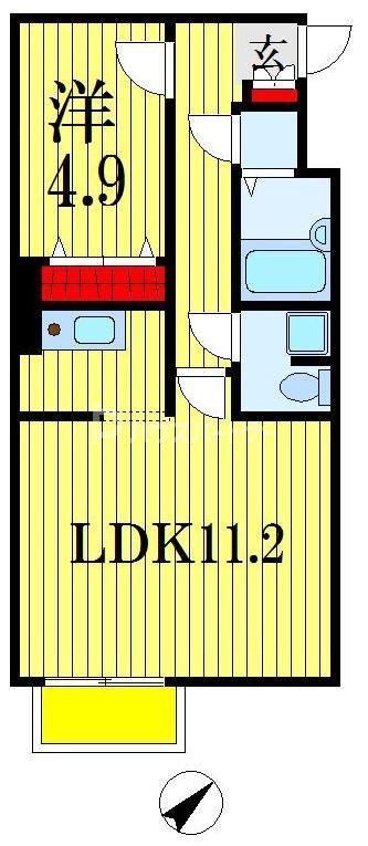 カムフォート登戸III(1LDK/3階)の間取り写真