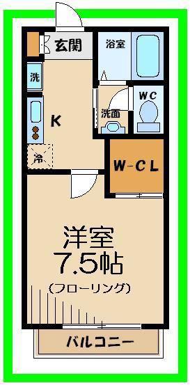 ハイム・フルール(1K/1階)の間取り写真