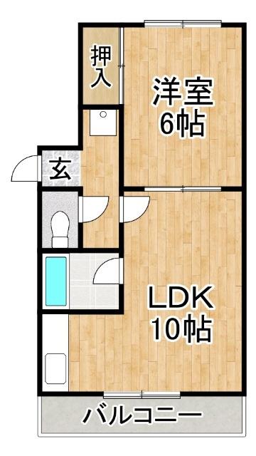 柏ハイツ(1LDK/2階)の間取り写真