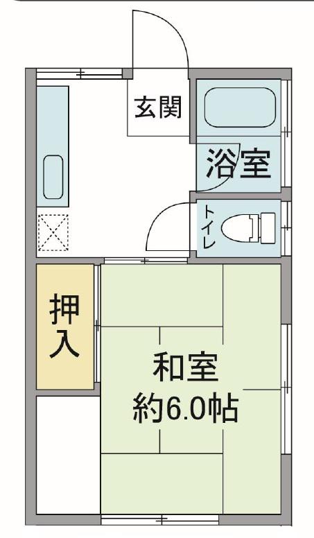 ハタノハイツ(1K/1階)の間取り写真