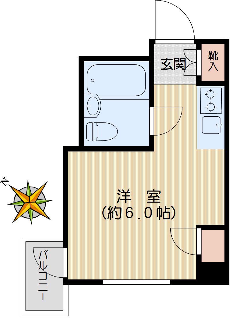 すいーとぴあ本郷(ワンルーム/4階)の間取り写真