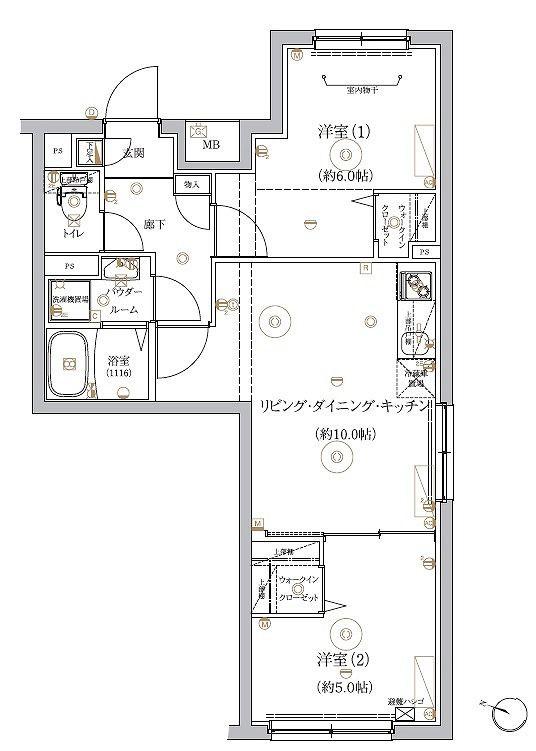 RELUXIA大塚(2LDK/3階)の間取り写真