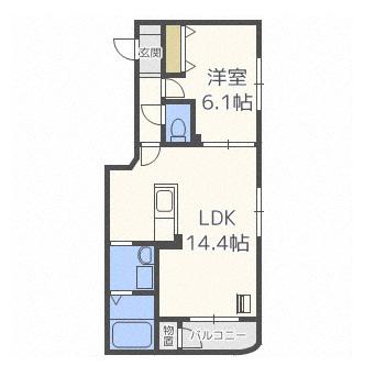 パールヒル 8(1LDK/1階)の間取り写真