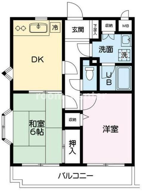 TOKEN3(2DK/1階)の間取り写真