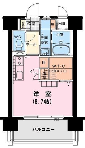 フィオーレ(ワンルーム/7階)の間取り写真