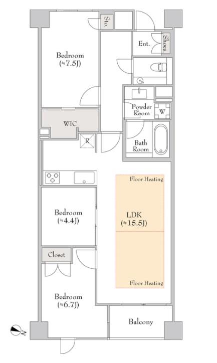 ダッシュリビング青山 DASH LIVING AOYAMA(3LDK/3階)の間取り写真