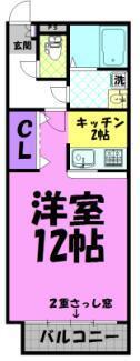 テクノコーポ11(1K/3階)の間取り写真