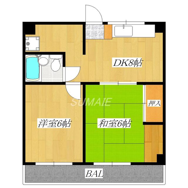 古澤マンション(2DK/3階)の間取り写真