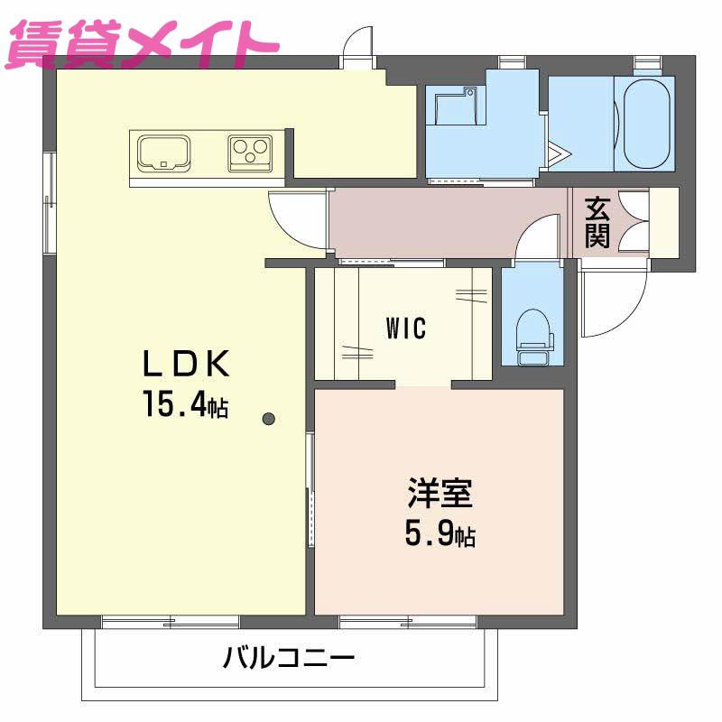 エスペランサII(1LDK/1階)の間取り写真