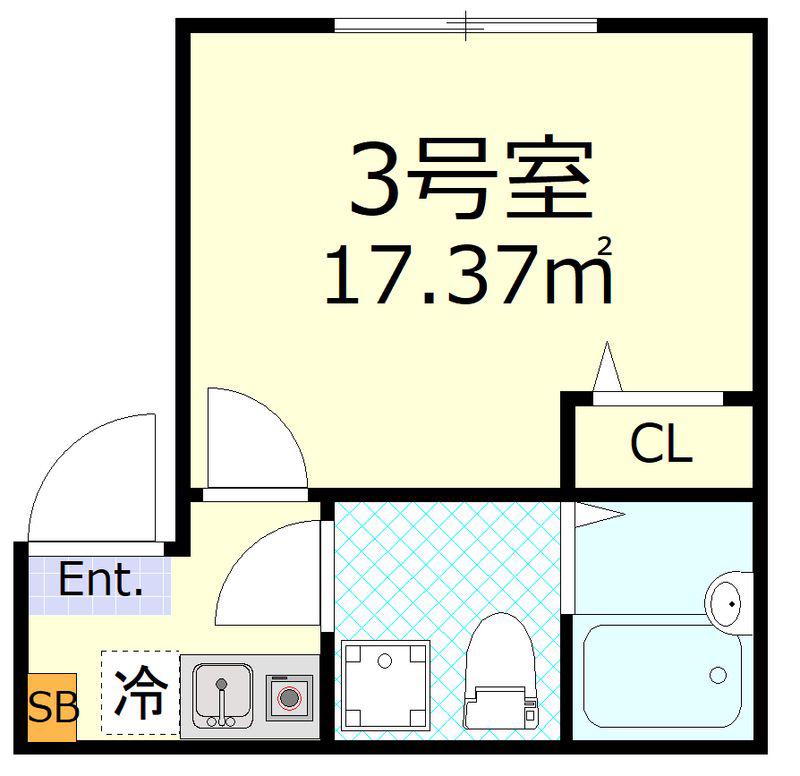 GRIP新小岩(1K/1階)の間取り写真