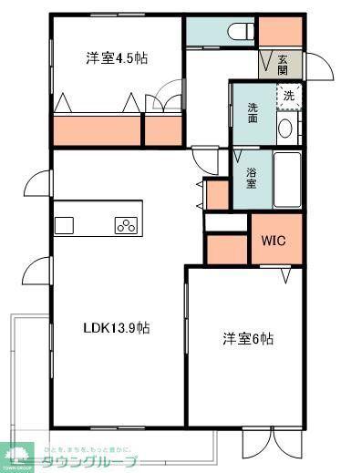 CASA YUKI(2LDK/3階)の間取り写真
