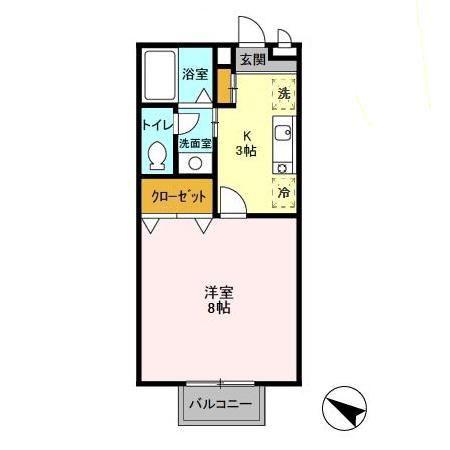 メゾンブランシェ(1K/1階)の間取り写真