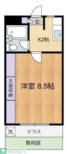 ホワイトヴィラ86(1K/1階)の間取り写真