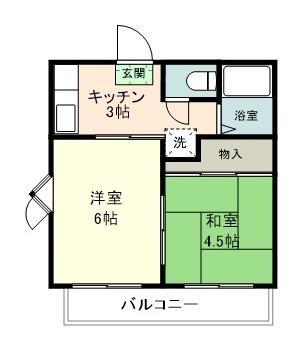 パルコーポ梓(2K/2階)の間取り写真