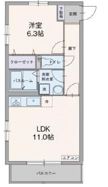 グランドレジーナ(1LDK/2階)の間取り写真