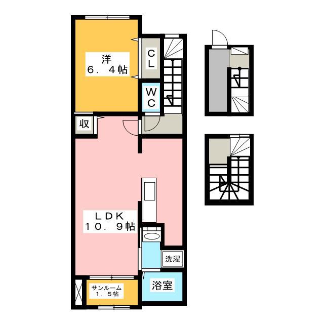 ダイヤモンドムーン(1LDK/3階)の間取り写真