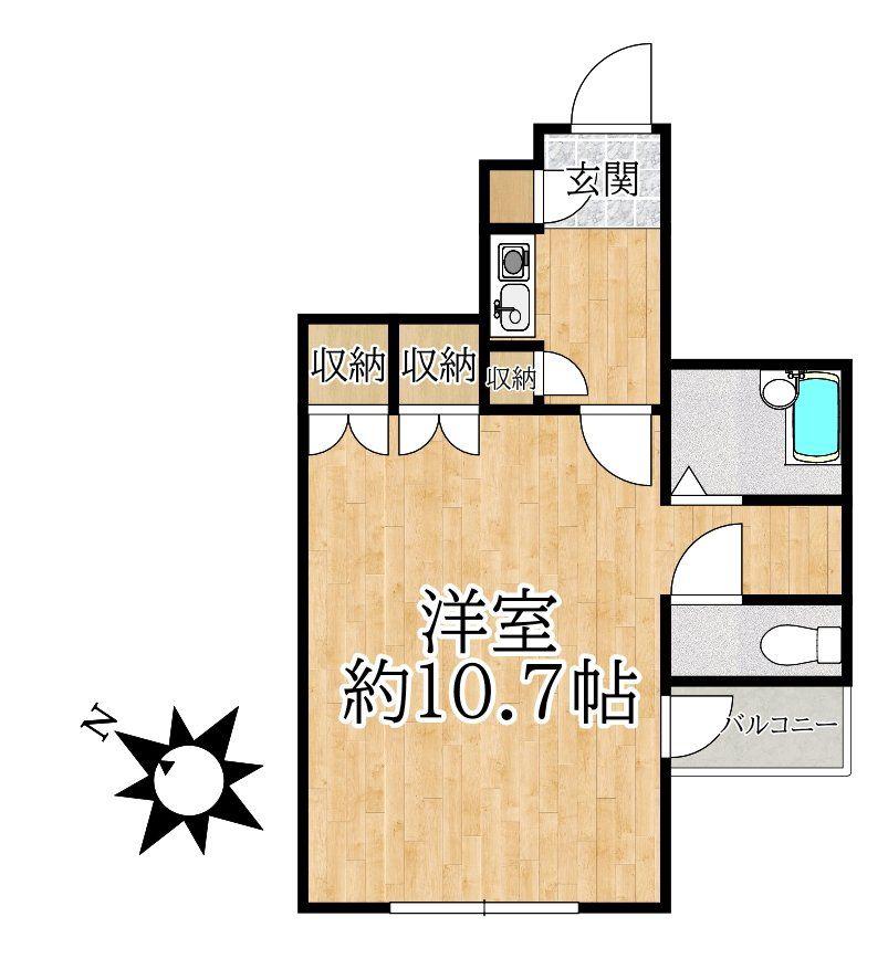 ステラ伸光(1K/2階)の間取り写真