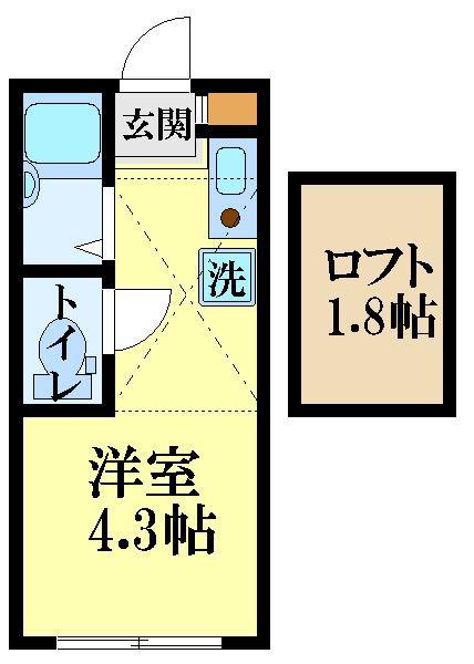 マーベラス国分寺本多(ワンルーム/1階)の間取り写真