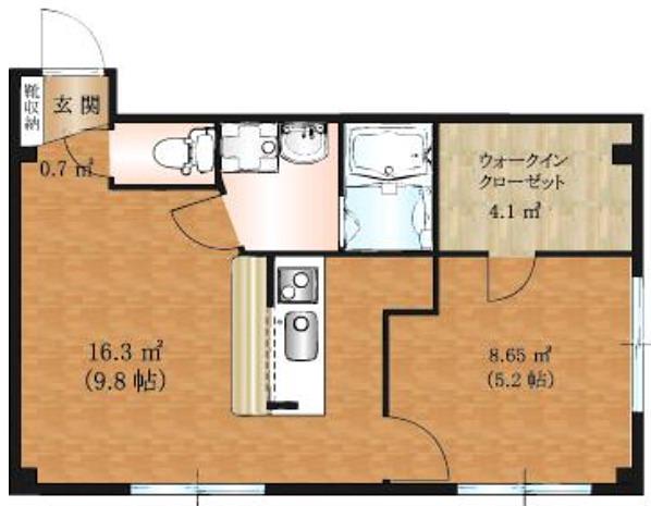 イルマーレ壱番館(1LDK/3階)の間取り写真