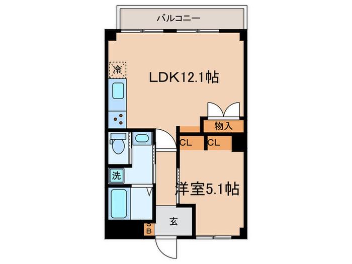 グリーンウッド大蔵(1LDK/3階)の間取り写真