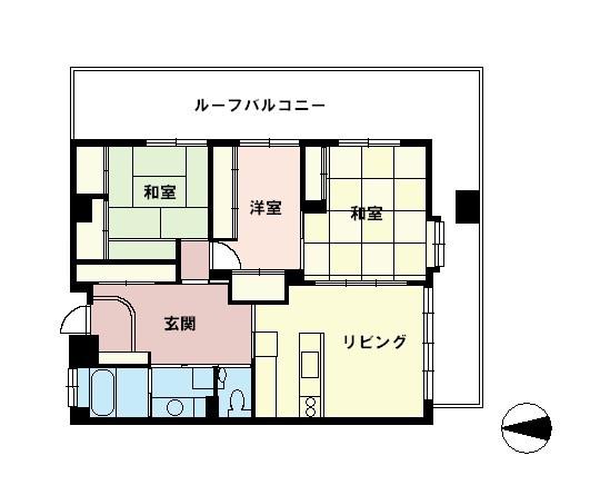 与野本町ローヤルコーポ(3LDK/7階)の間取り写真