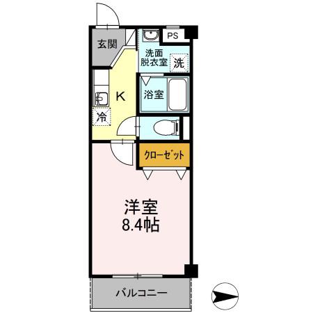 セントラルハイツ名古屋(1K/1階)の間取り写真