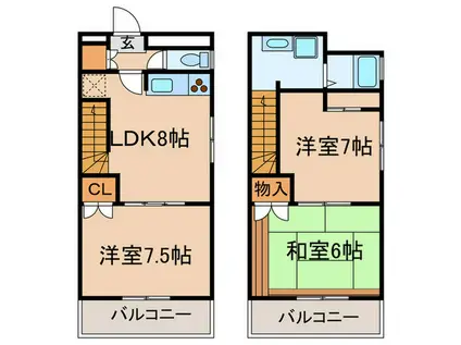 アミティ安田(3LDK/4階)の間取り写真