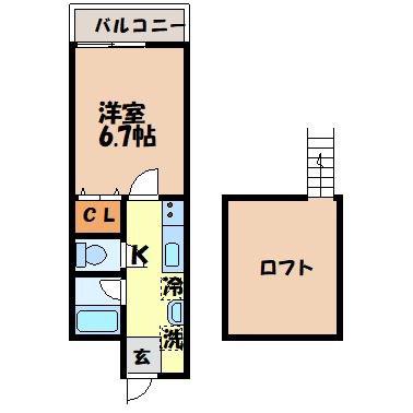 MODERN PALAZZO 文教東(1K/1階)の間取り写真