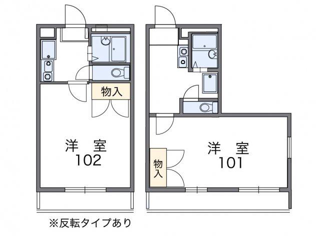レオパレスグランツ(1K/1階)の間取り写真