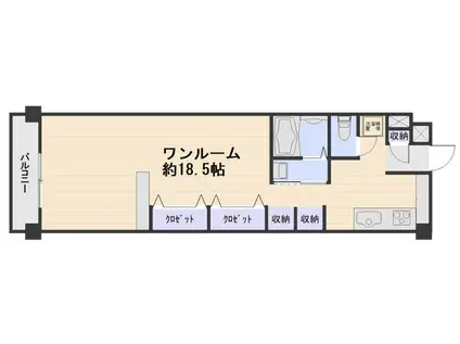 岡山スタービル(ワンルーム/2階)の間取り写真