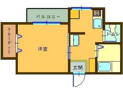 ファミールM(1K/3階)の間取り写真