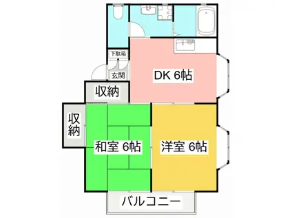 コーポ北裏III(2DK/2階)の間取り写真